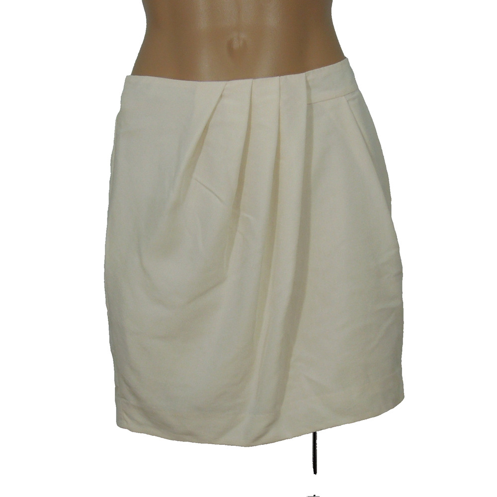 GAP Mini Skirt 2 Womens Ivory Pleated Waist